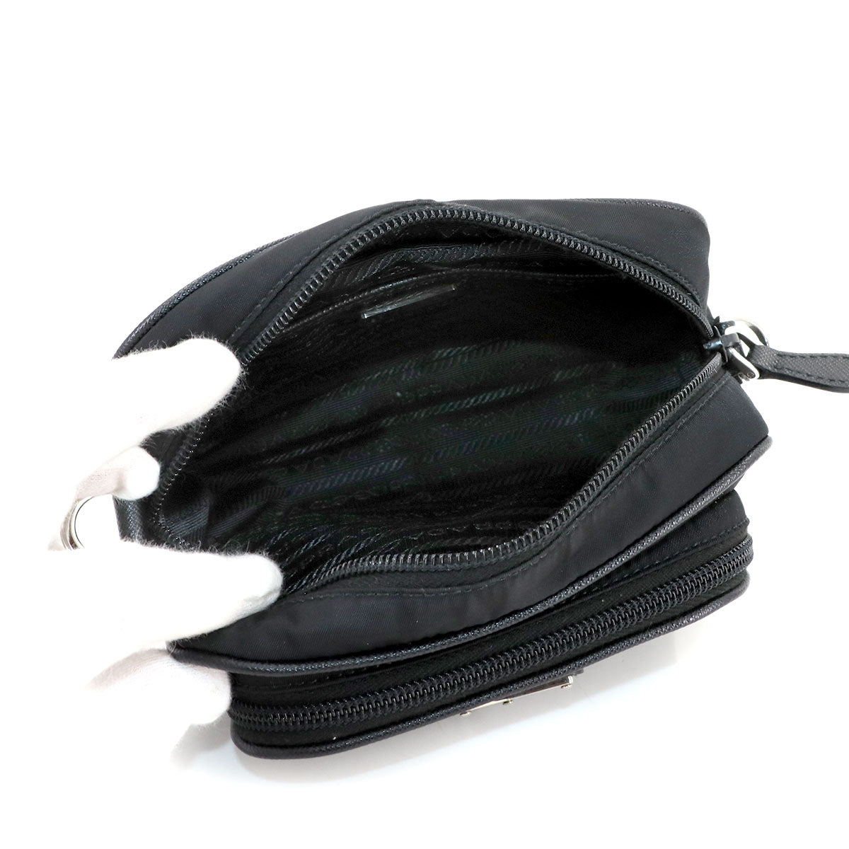 Re-Edition 2005 Shoulder Bag Nylon Leather Black 1BH153