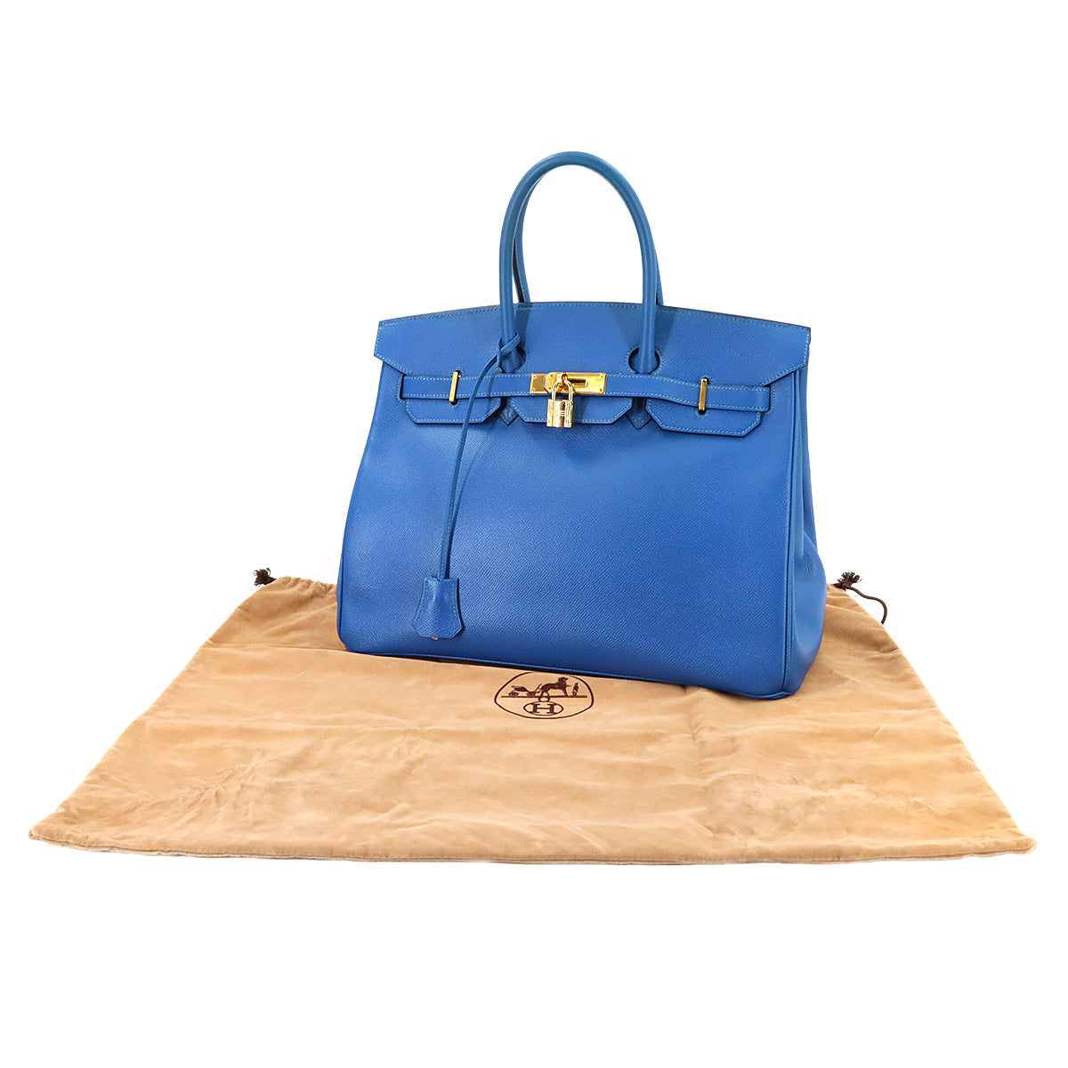 Birkin 35 Couchevel Epsom Blue Hand Bag Purse