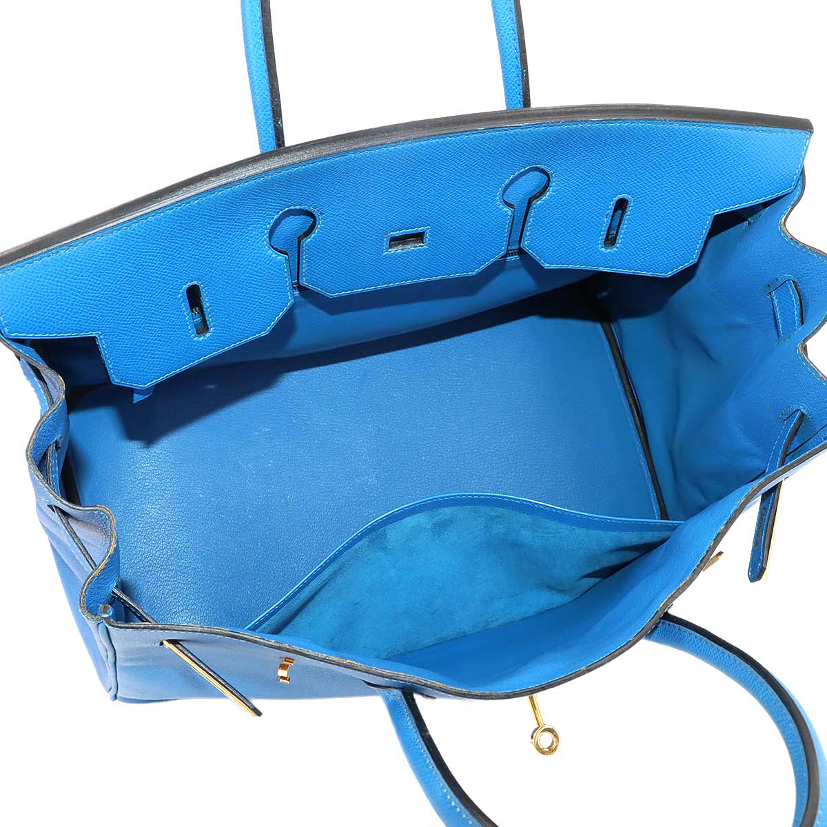 Birkin 35 Couchevel Epsom Blue Hand Bag Purse