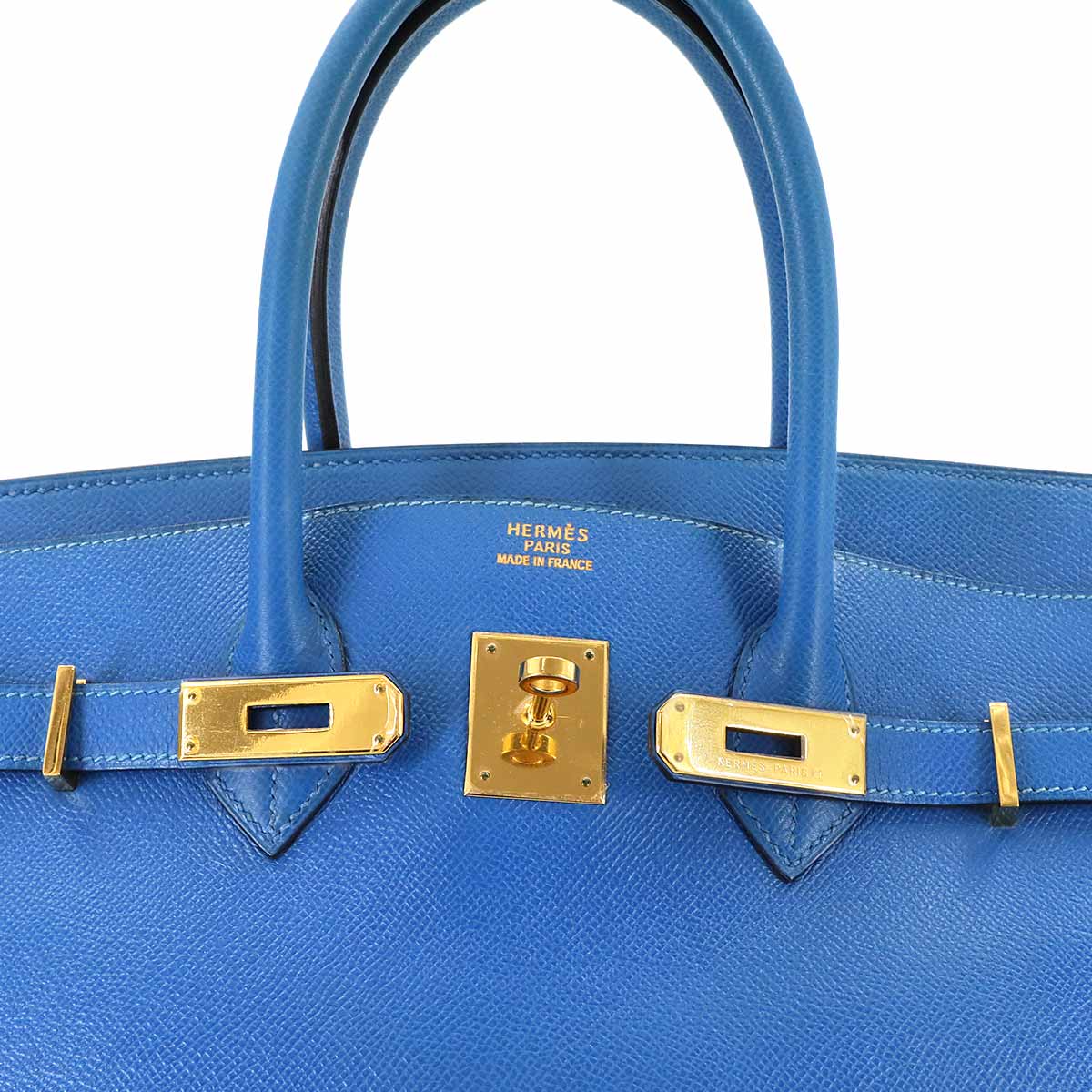 Birkin 35 Couchevel Epsom Blue Hand Bag Purse
