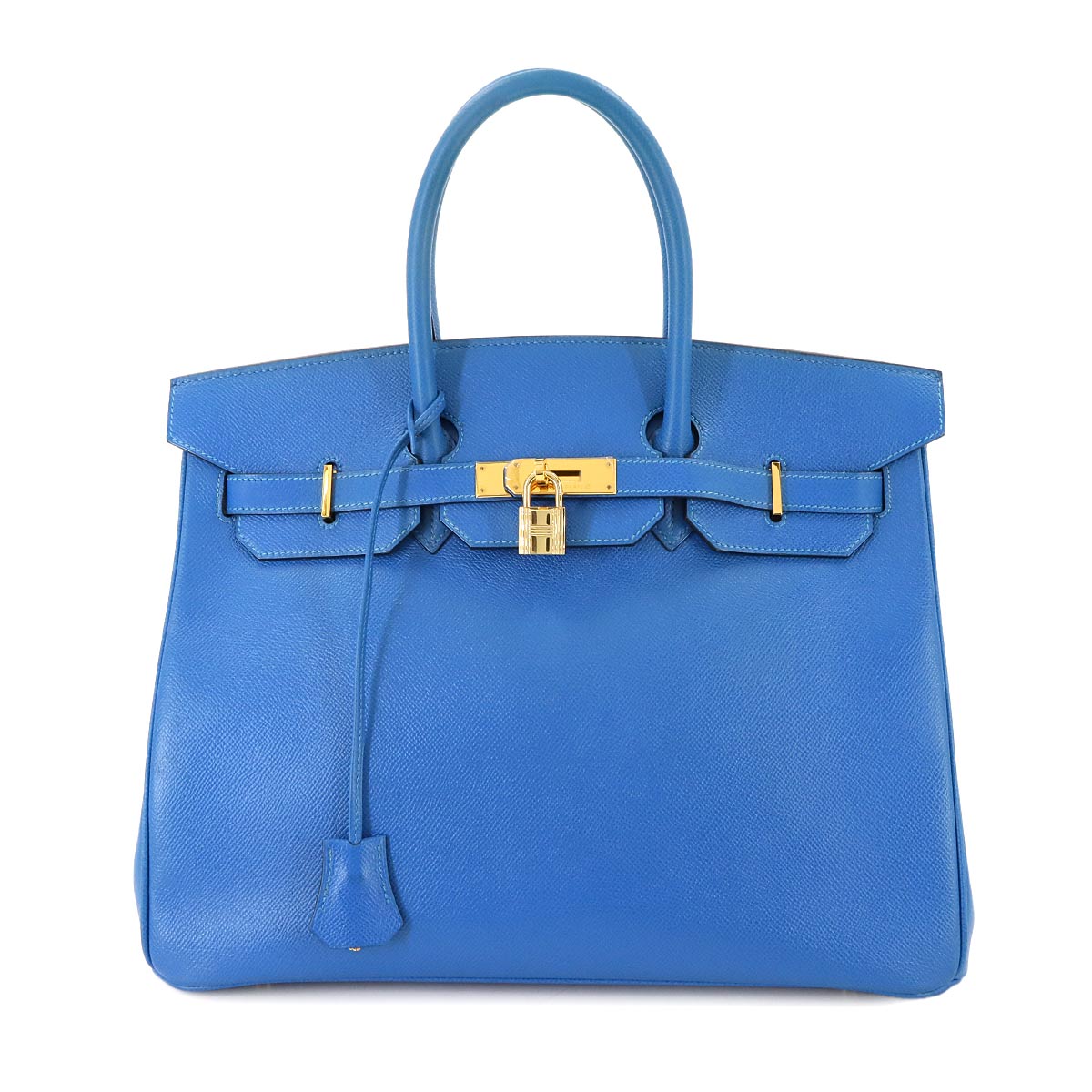 Birkin 35 Couchevel Epsom Blue Hand Bag Purse