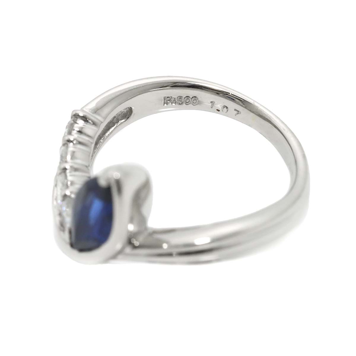 Sapphire 1.07ct Diamond 0.36ct Ring Pt Platinum size4.5-4.75(US)