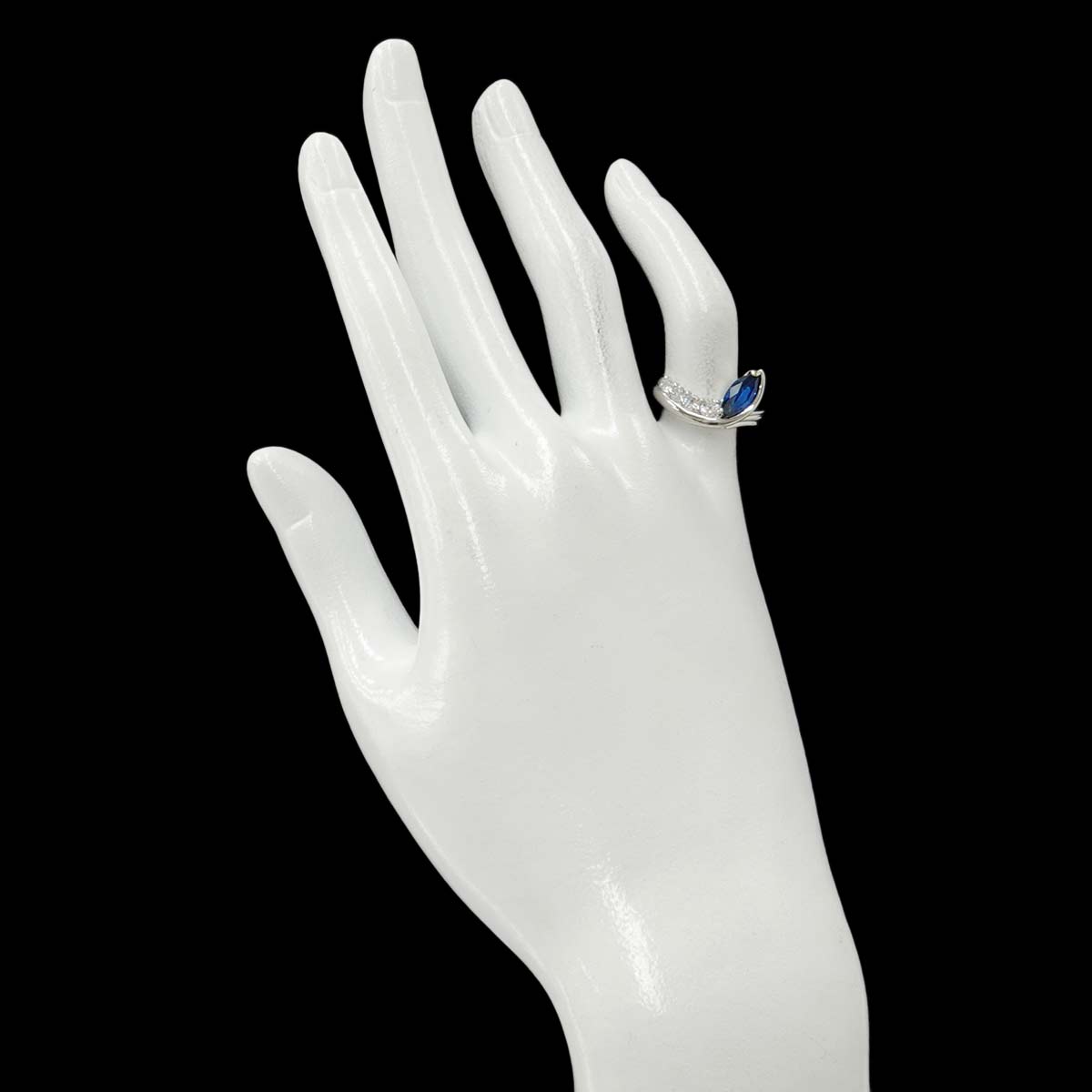 Sapphire 1.07ct Diamond 0.36ct Ring Pt Platinum size4.5-4.75(US)