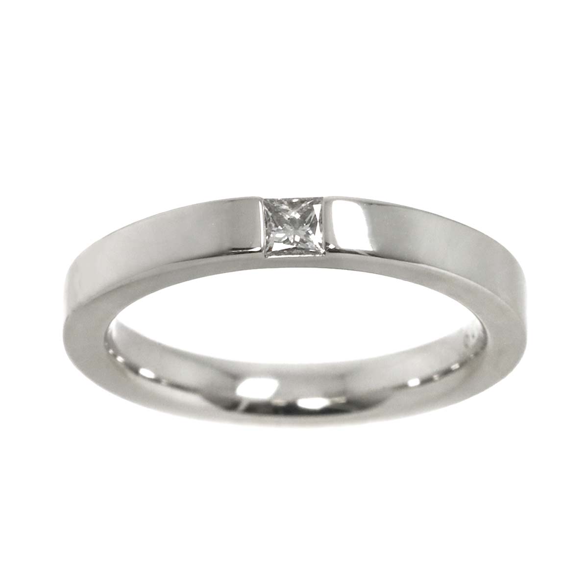 Princess Diamond Ring Pt Platinum size4.5(US)