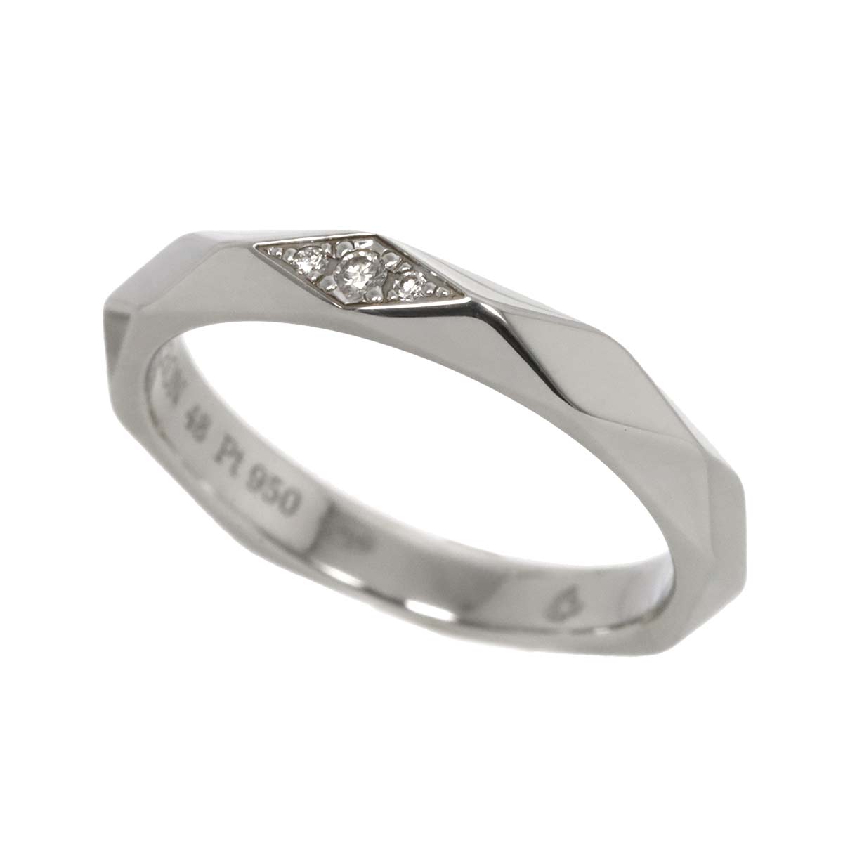 Facet MM Diamond Ring Pt Platinum Size48 4.5(US)