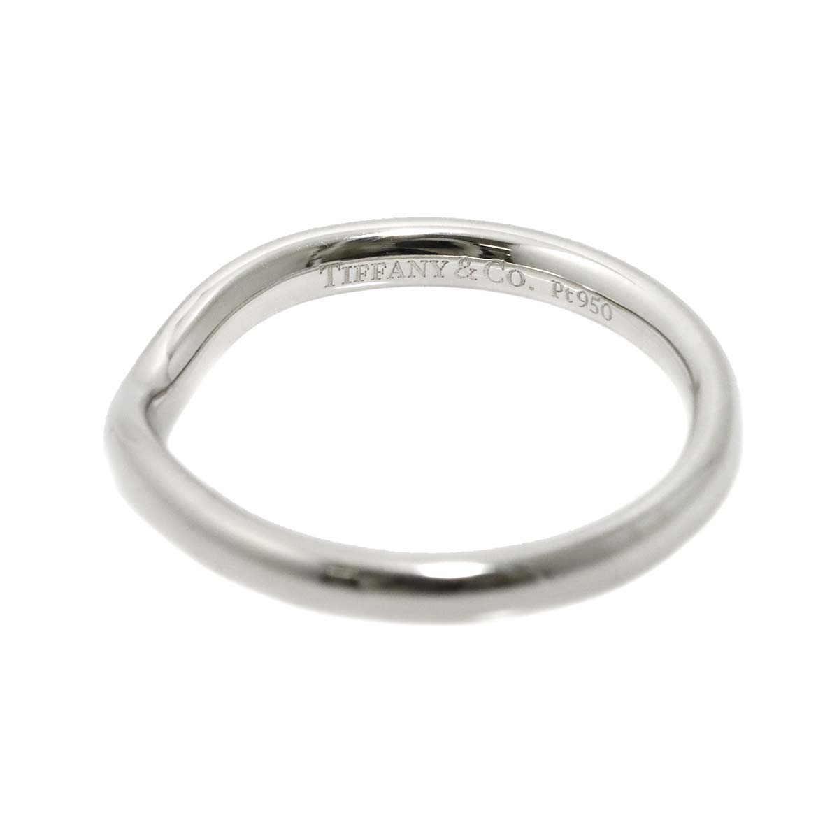 Curved Band Diamond Ring Platinum size4.75-5(US)