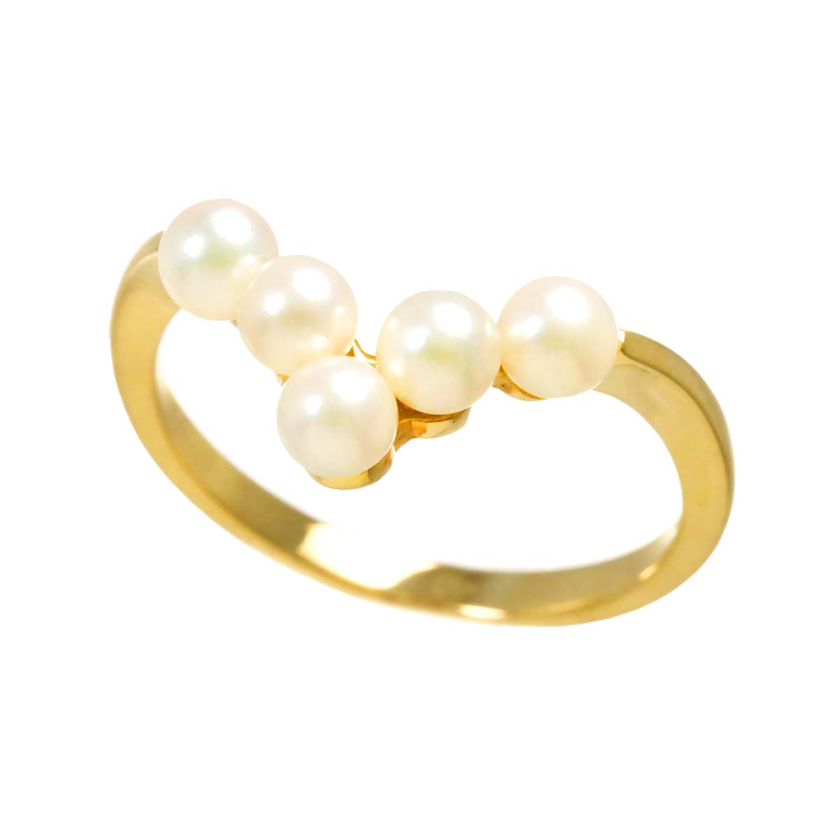 Baby Pearl 3.6mm Ring 18K YG 750 size5.5-5.75(US)