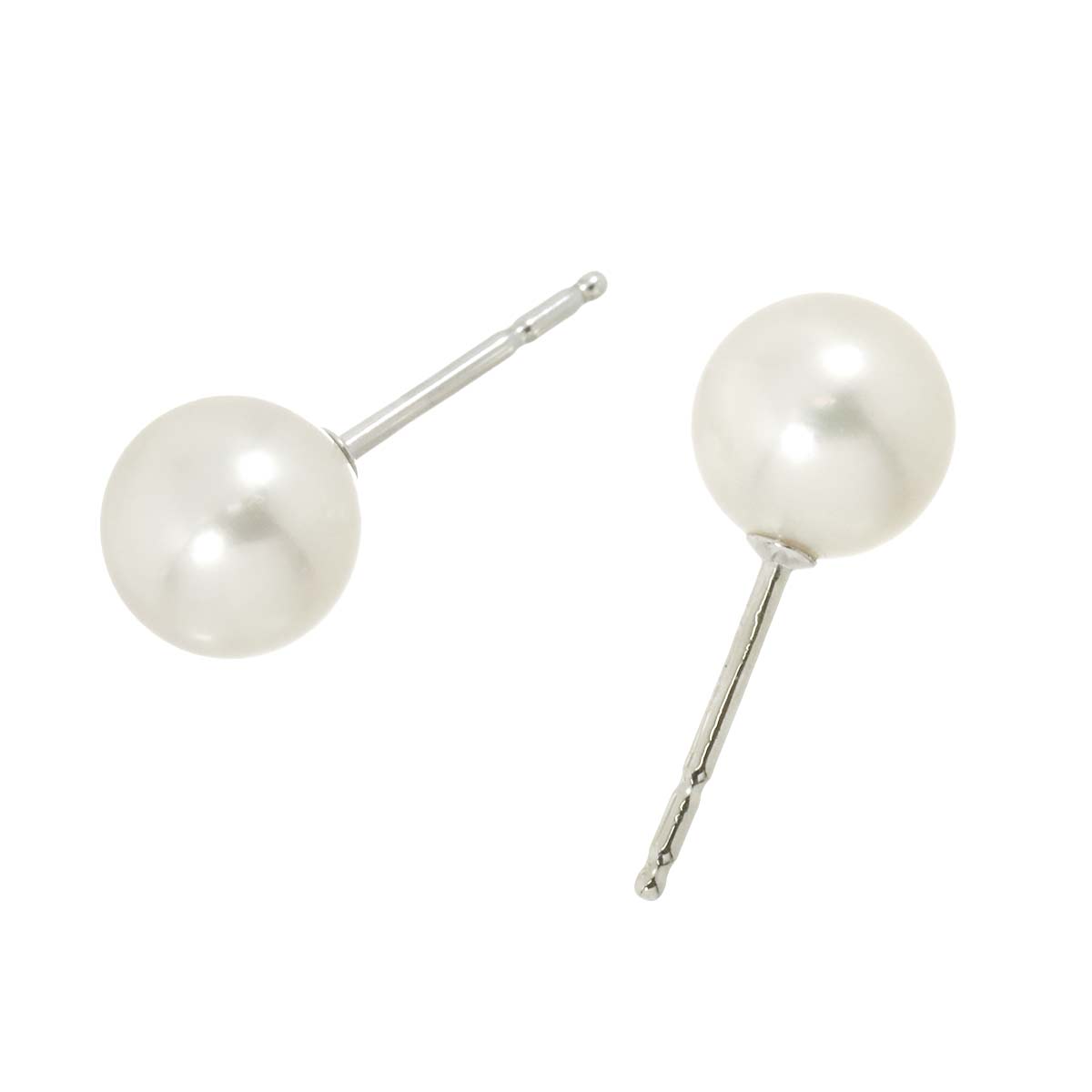 Akoya Pearl 4.9mm Earrings Pierced 18K WG 750
