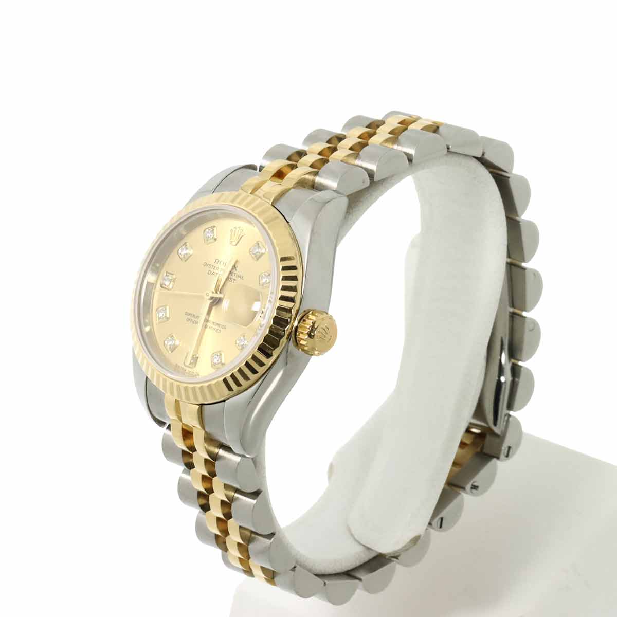 Datejust 179173G Serial F 750 YG 10P Diamond Gold Dial Ladies