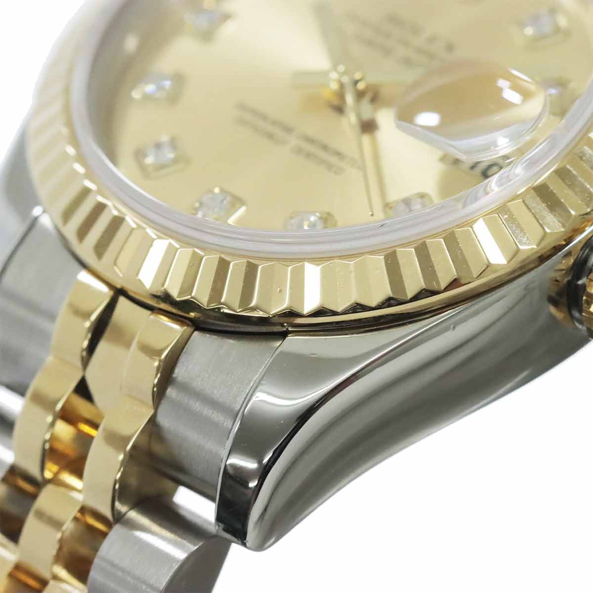 Datejust 179173G Serial F 750 YG 10P Diamond Gold Dial Ladies