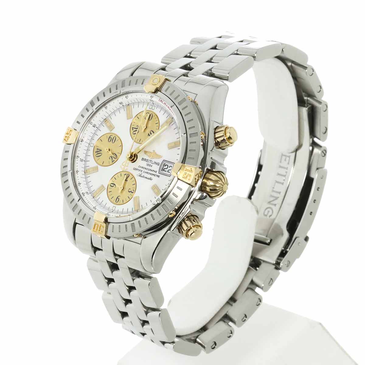 Chonomat Evolution B13356 750 YG White Shell Dial Date