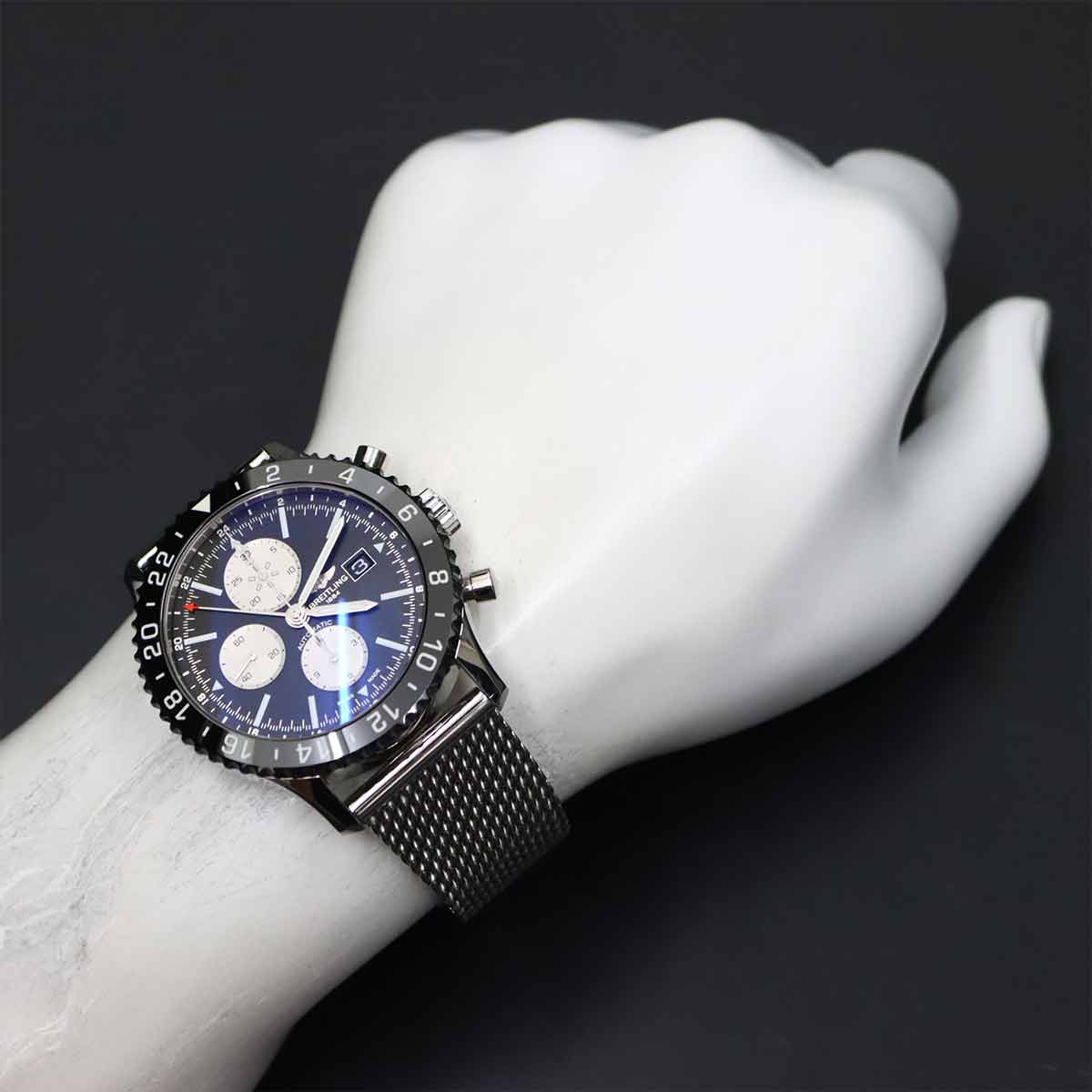 Chronoliner Y24310 Automatic Black Dial Mens Watch