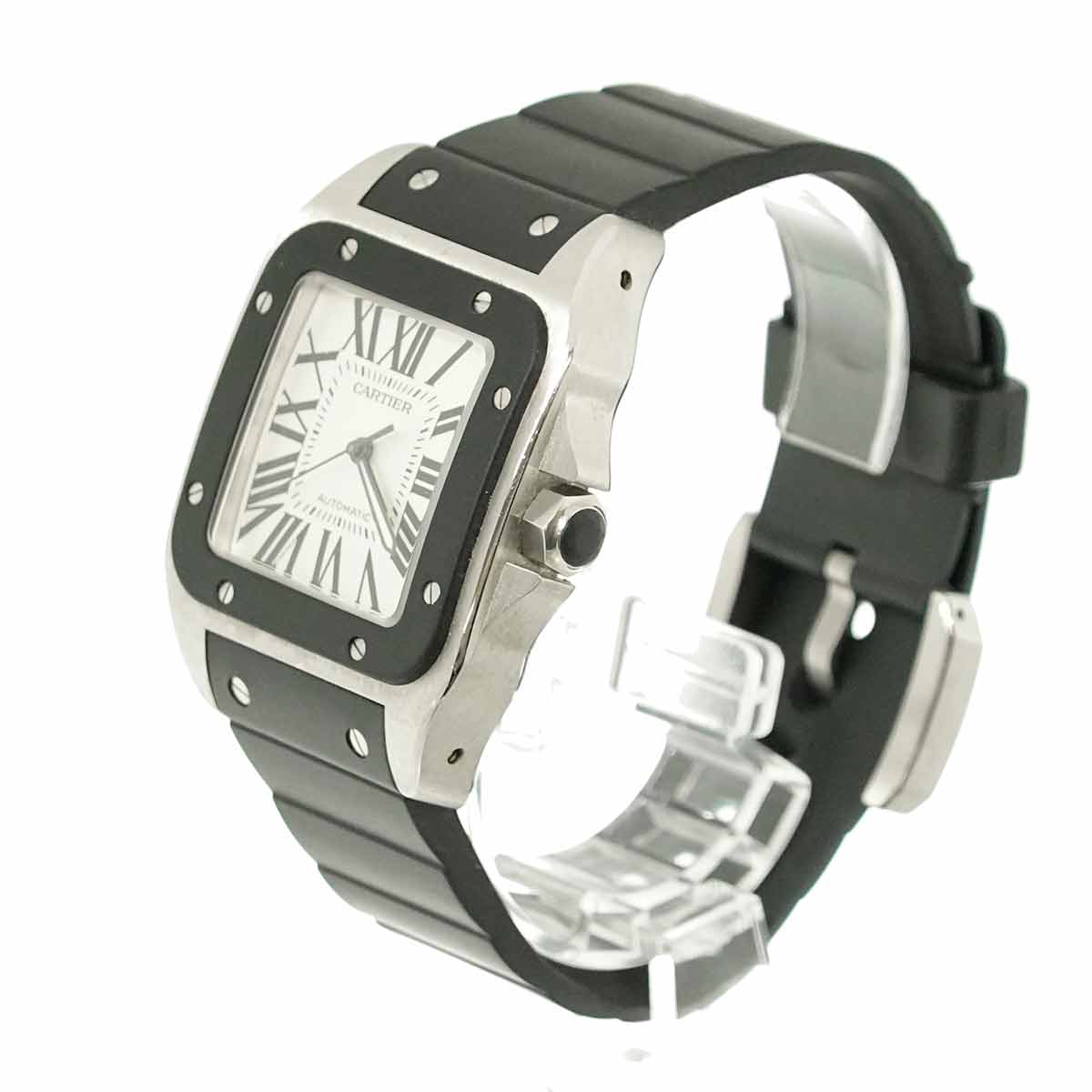 Santos100 W20121U2 Automatic Silver Dial Mens Watch