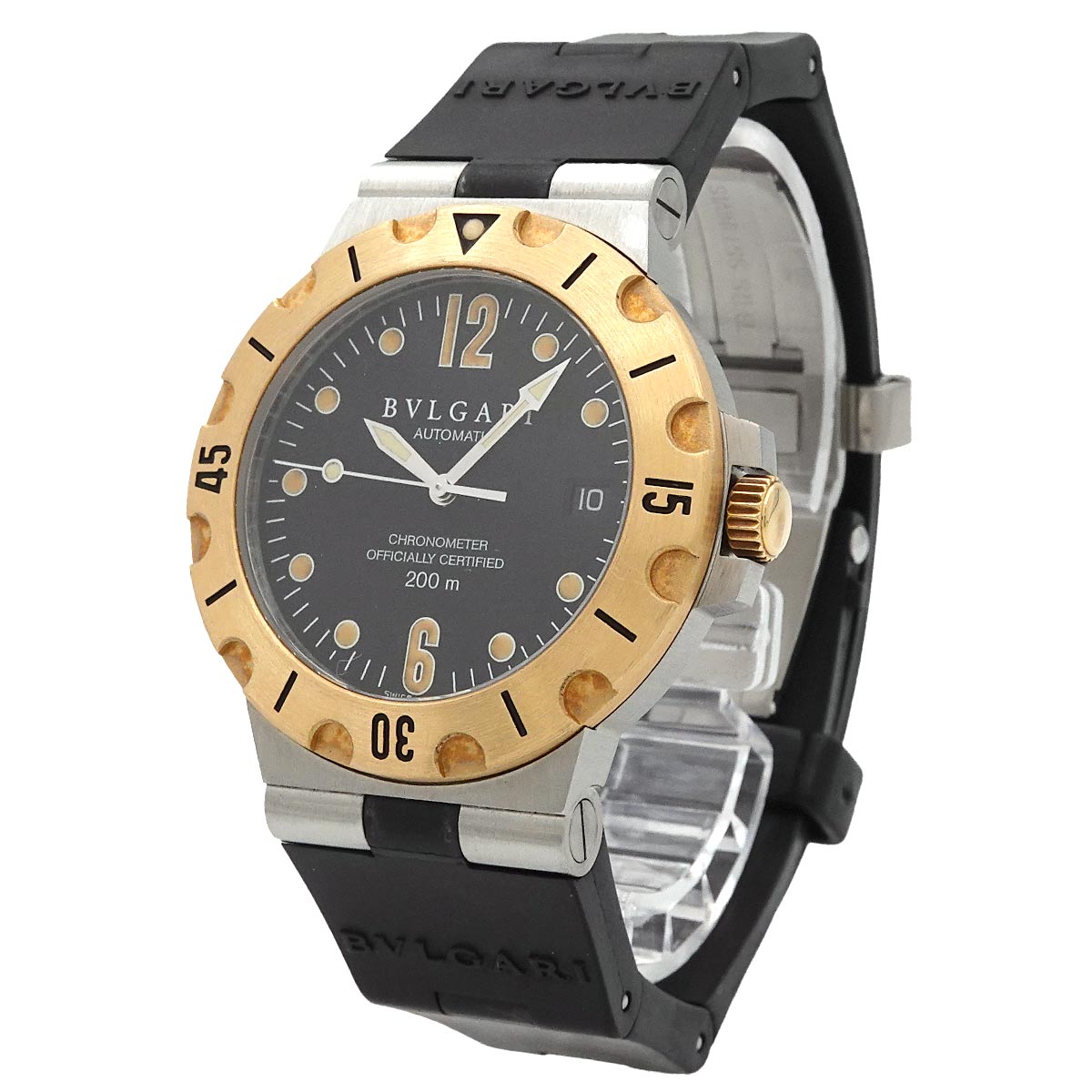 Diagono Scuba SD38SG 750 YG Automatic Date Black Dial Mens