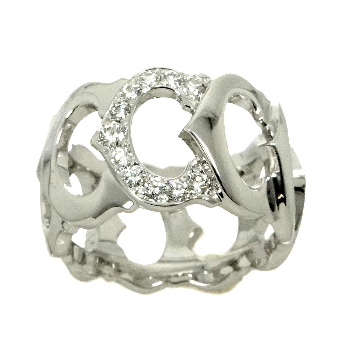 C De Diamond Ring 18K White Gold 750 size55 6.75(US)
