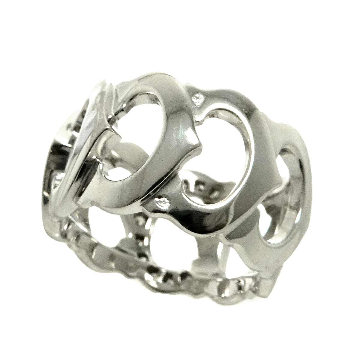C De Diamond Ring 18K White Gold 750 size55 6.75(US)