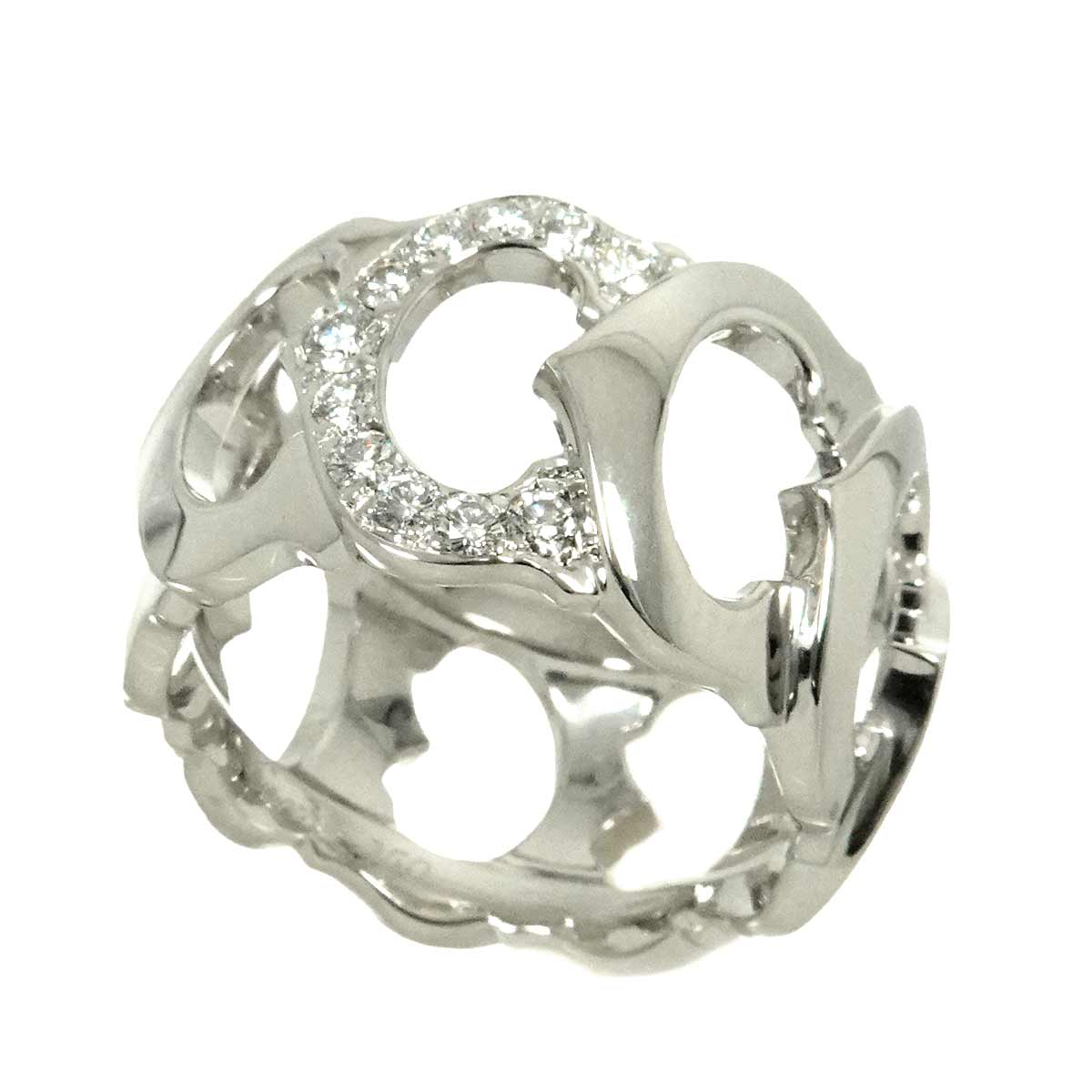 C De Diamond Ring 18K White Gold 750 size55 6.75(US)