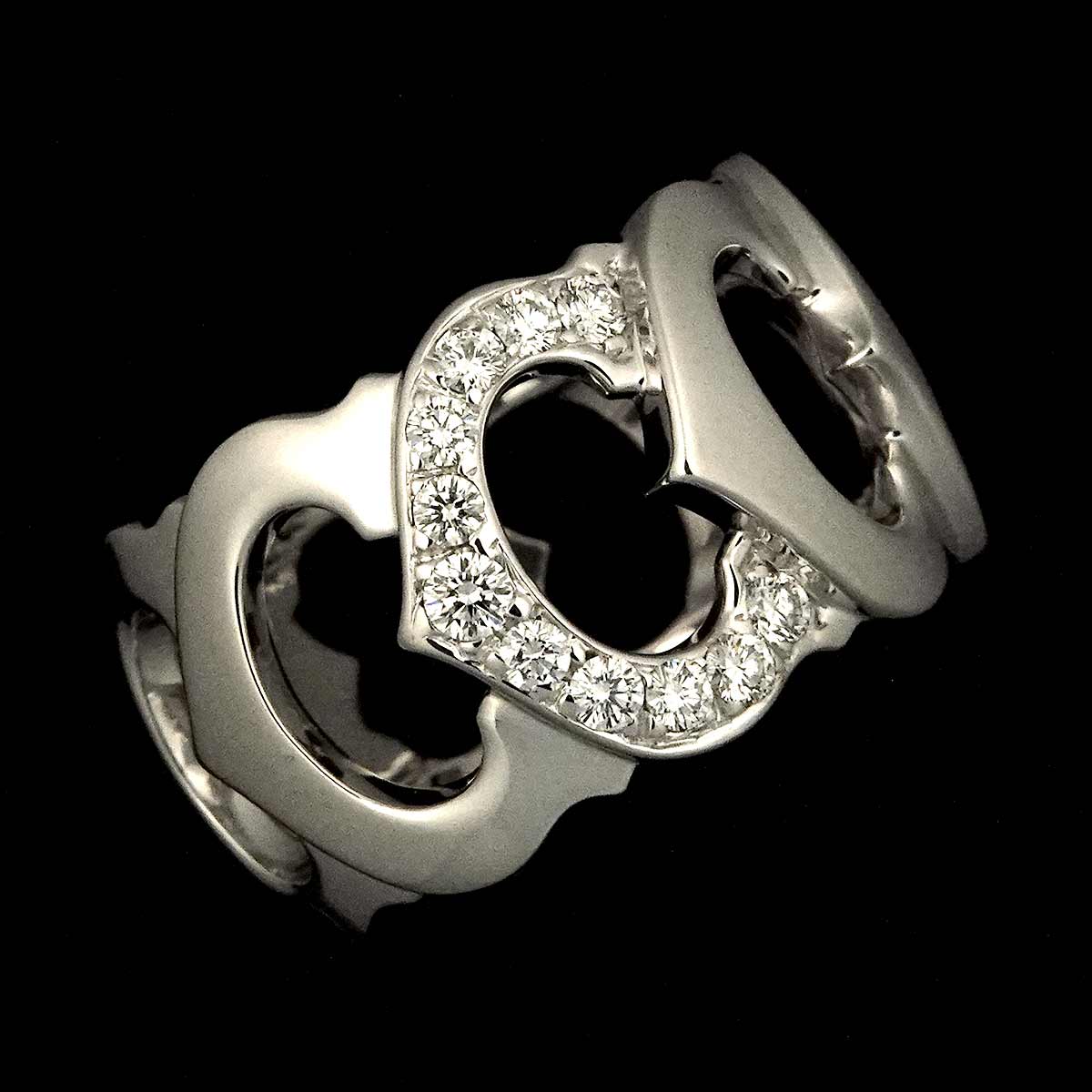 C De Diamond Ring 18K White Gold 750 size55 6.75(US)