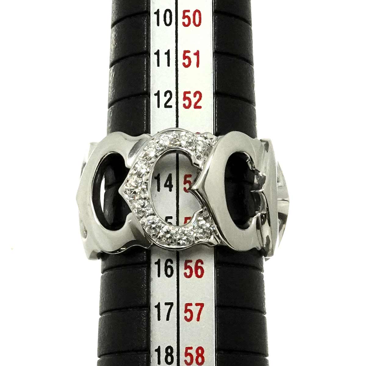 C De Diamond Ring 18K White Gold 750 size55 6.75(US)