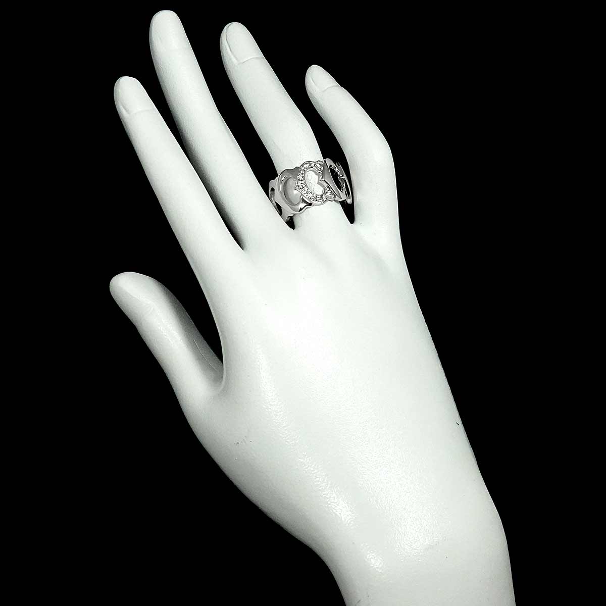 C De Diamond Ring 18K White Gold 750 size55 6.75(US)