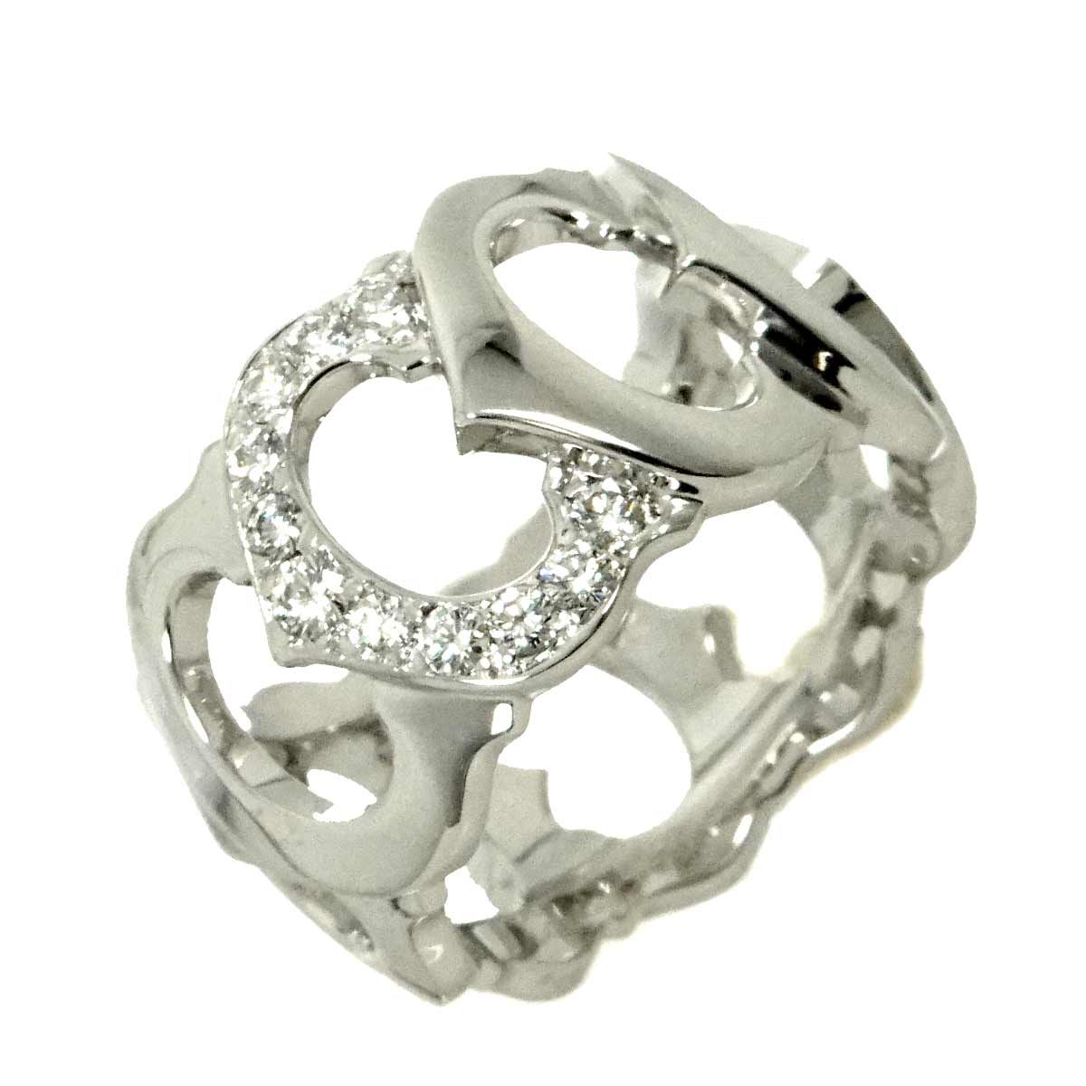 C De Diamond Ring 18K White Gold 750 size55 6.75(US)