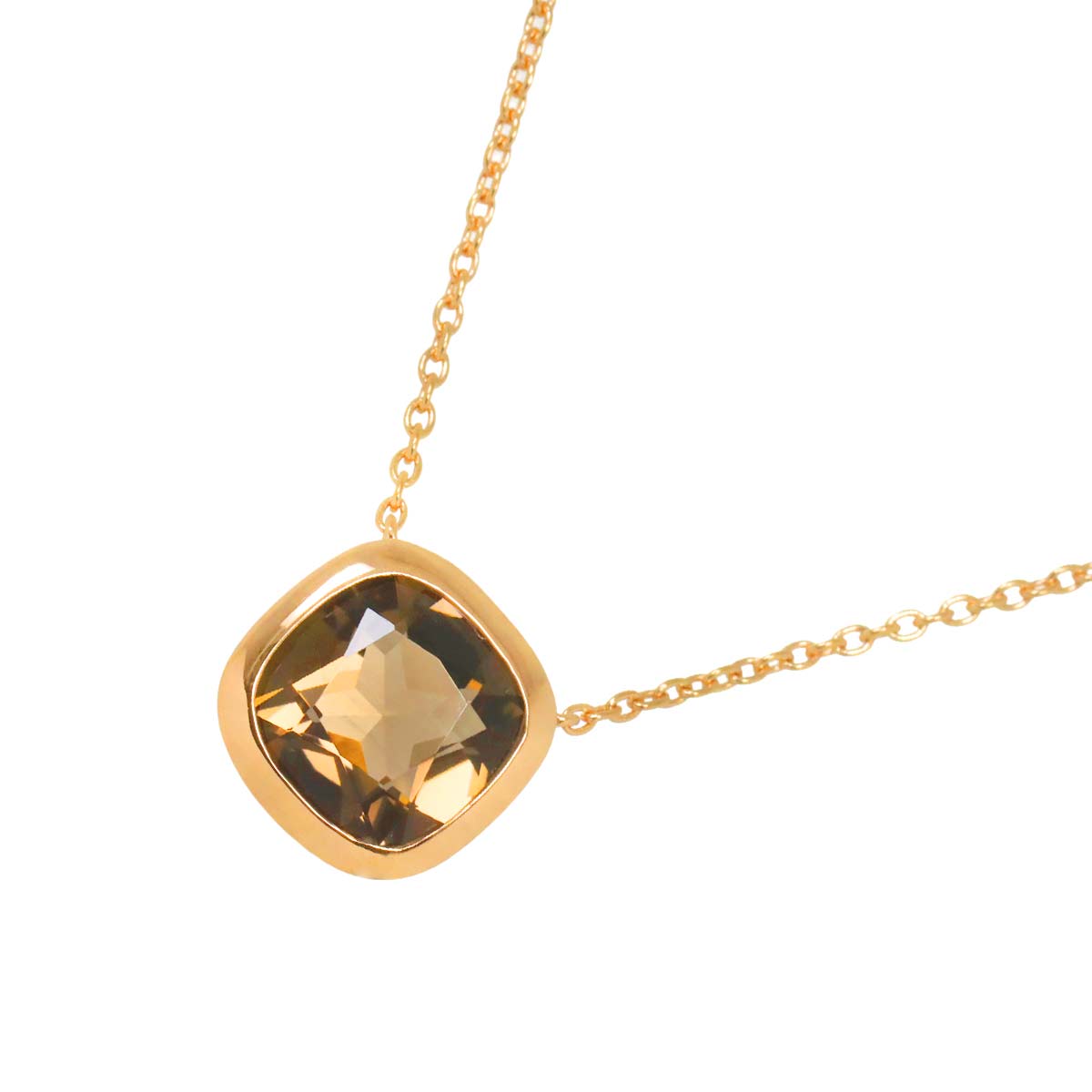Aoyama Smoky Quartz Necklace 18K PG 750