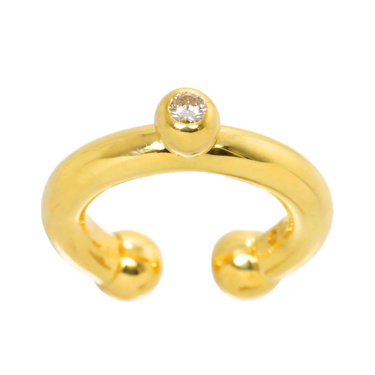 Diamond 1P Ring 18K Yellow Gold 750 Size4-4.5(US)