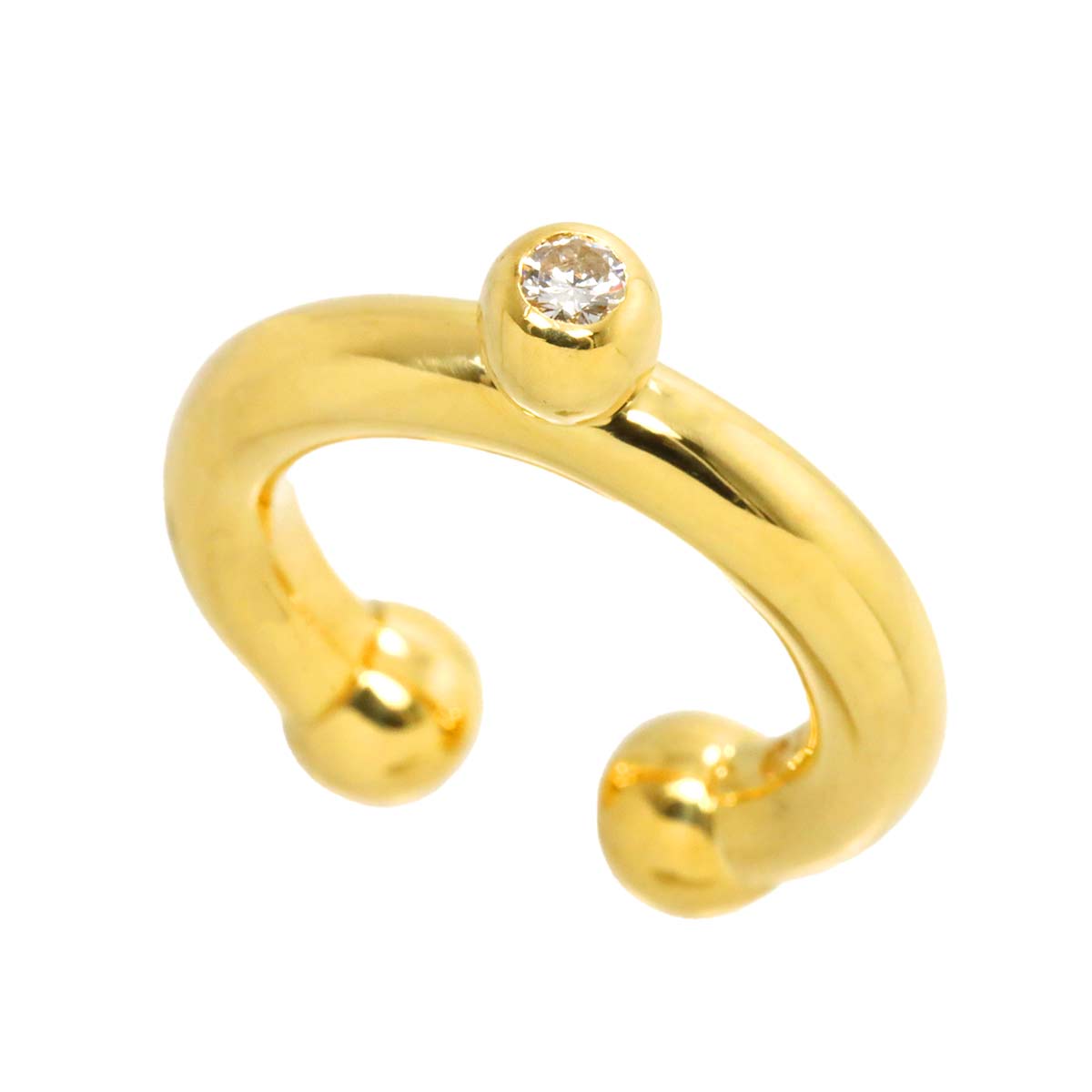 Diamond 1P Ring 18K Yellow Gold 750 Size4-4.5(US)