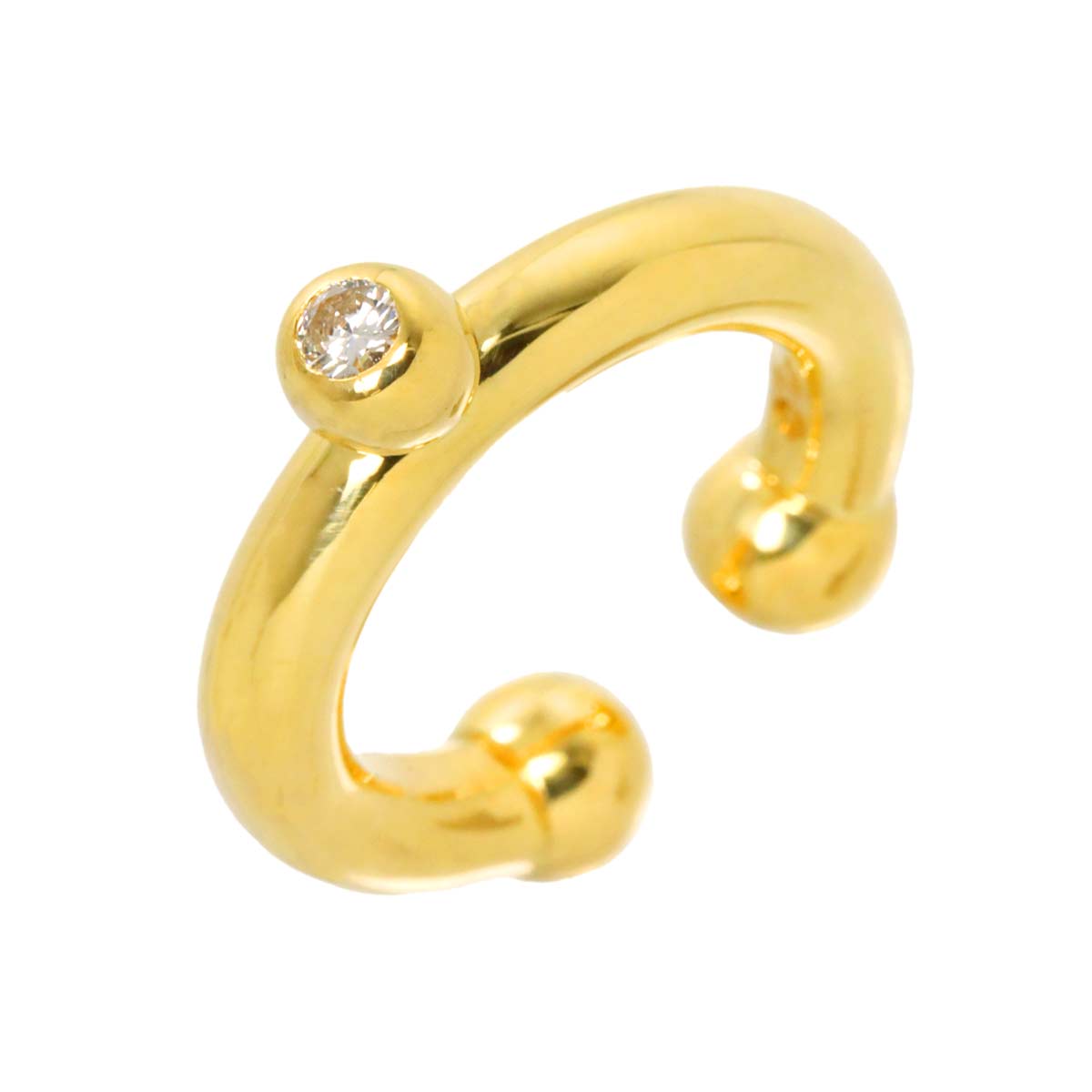 Diamond 1P Ring 18K Yellow Gold 750 Size4-4.5(US)