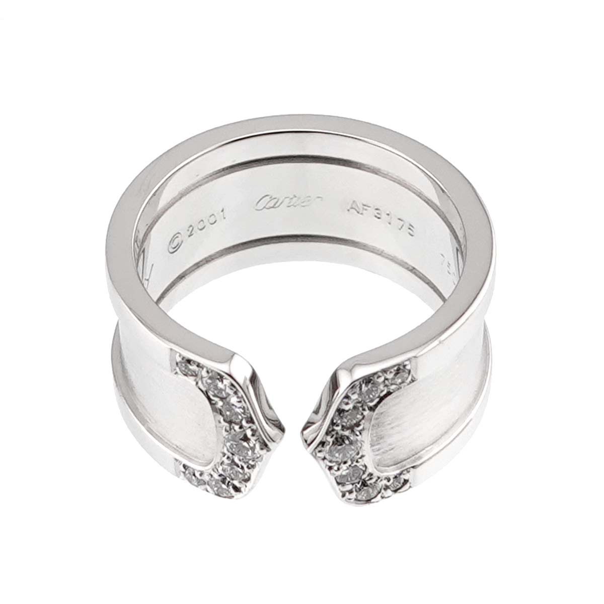 C2 Diamond Ring 18K WG 750 Size53 6-6.25(US)