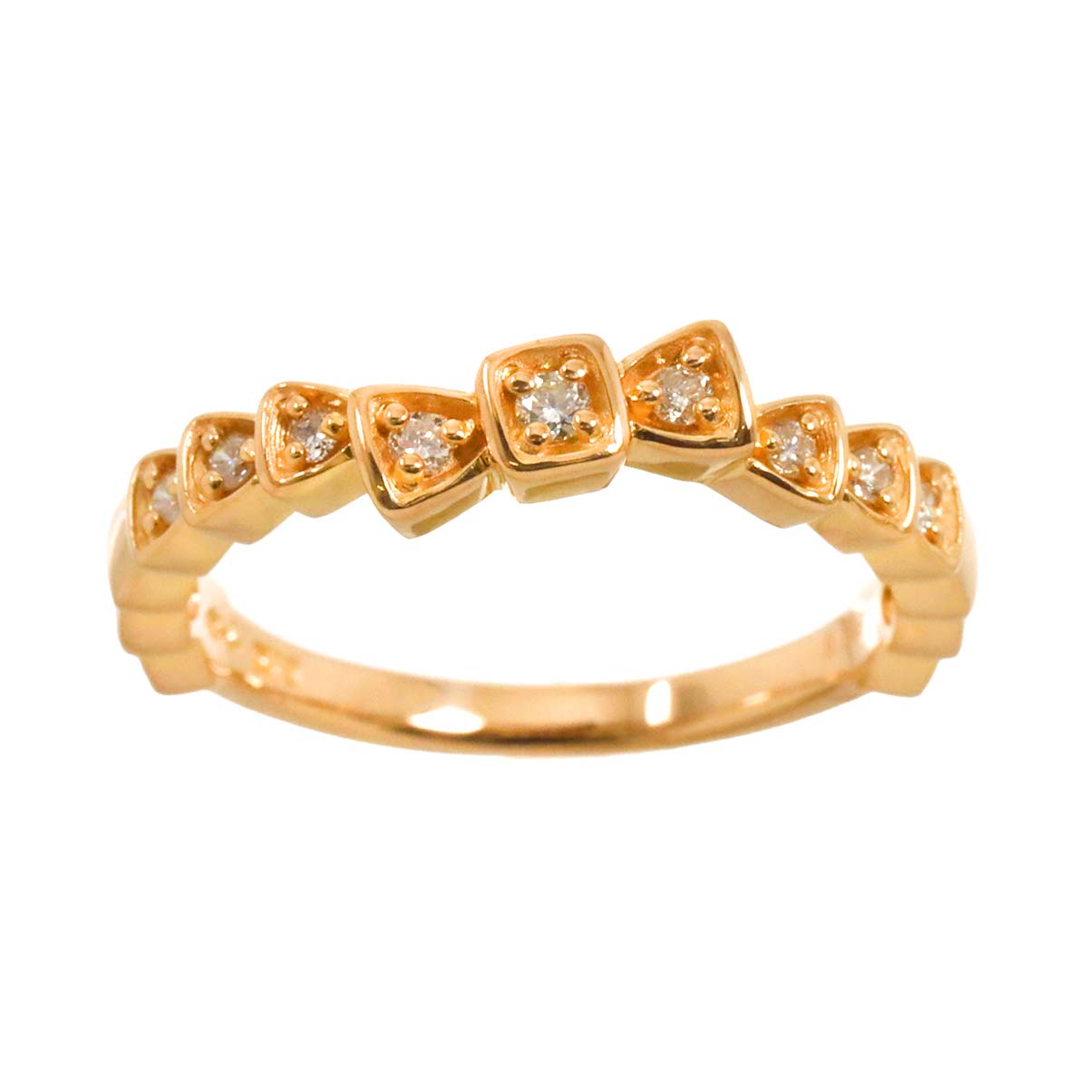 Diamond 0.108ct Ring 18K PG 750 Size5.25(US)