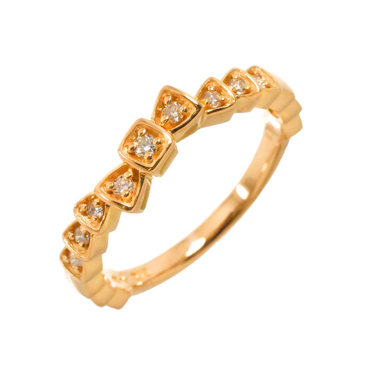 Diamond 0.108ct Ring 18K PG 750 Size5.25(US)