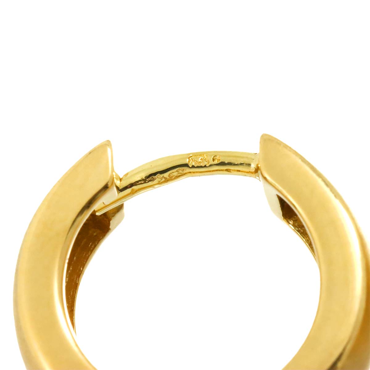 Hoop Earrings Pierced 18K YG 750