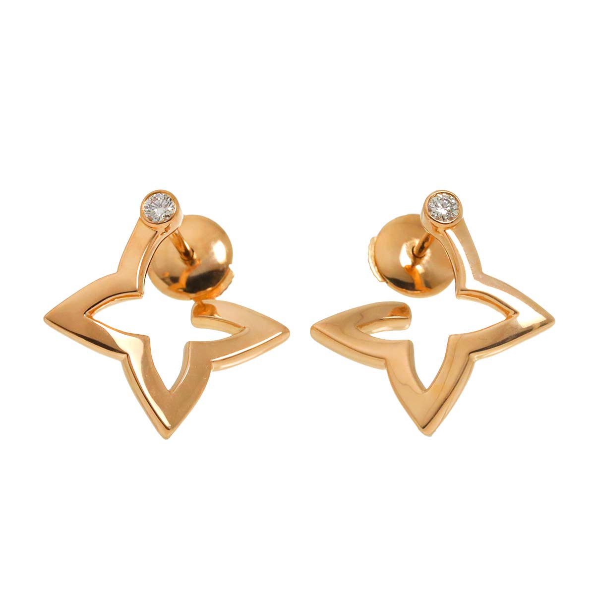 Blossom Diamond Earring Pierced 18K PG 750 Diamond Earring Pierced 18K PG 750