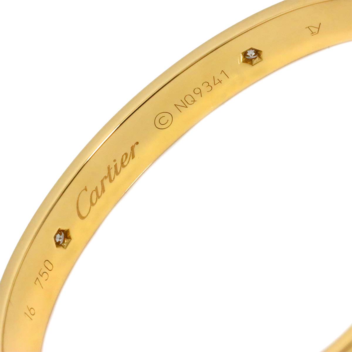 Love Bracelet Diamond 4P Bangle 18K YG 750 Size15