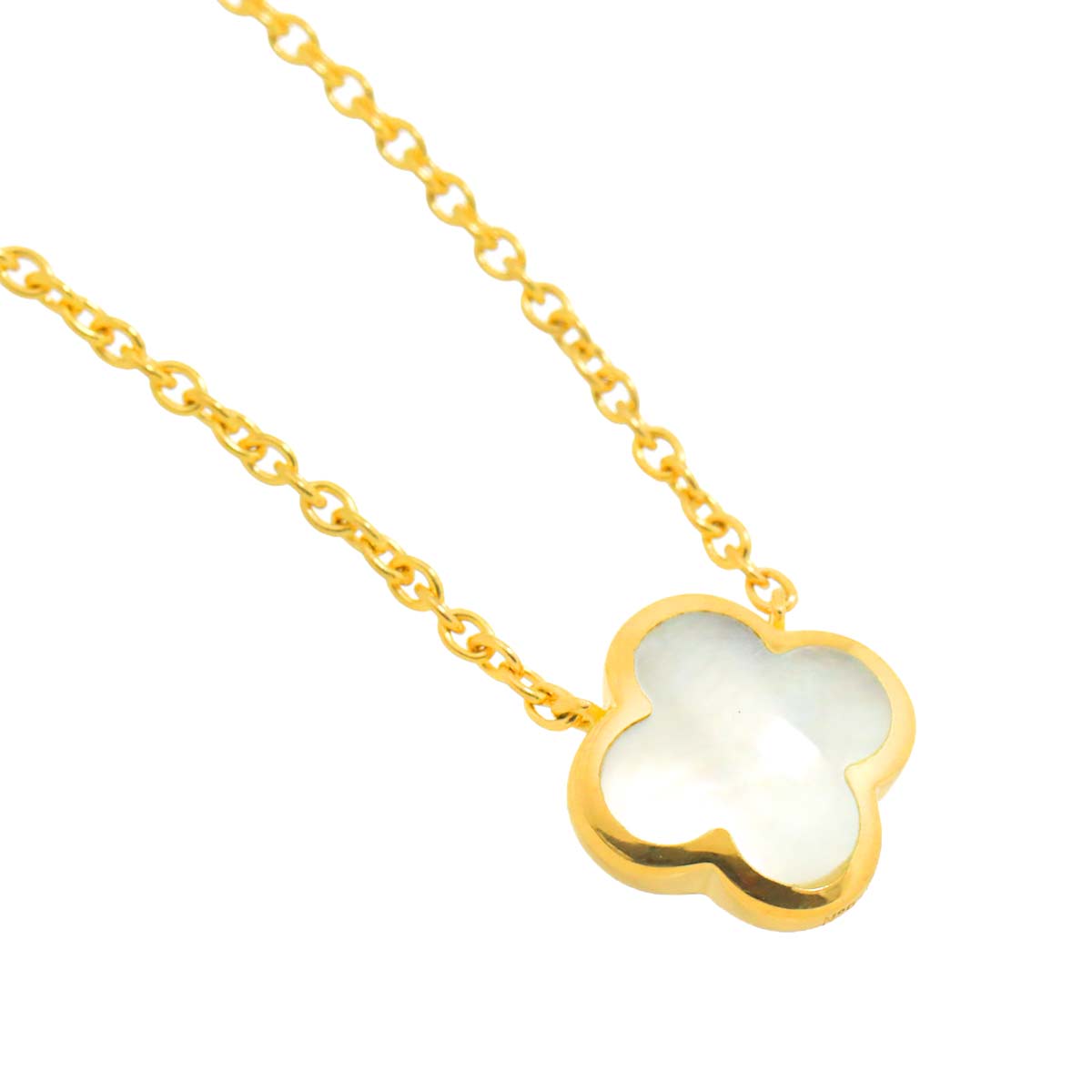 Pure Alhambra Mother of Pearl MOP Necklace 18K YG 750