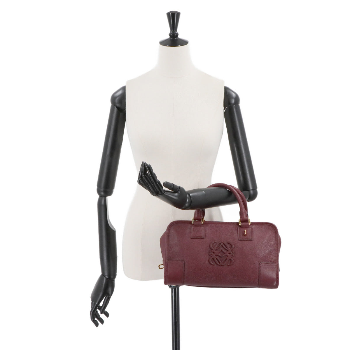 Amazona 28 Hand Bag Leather Bordeaux Anagram Purse
