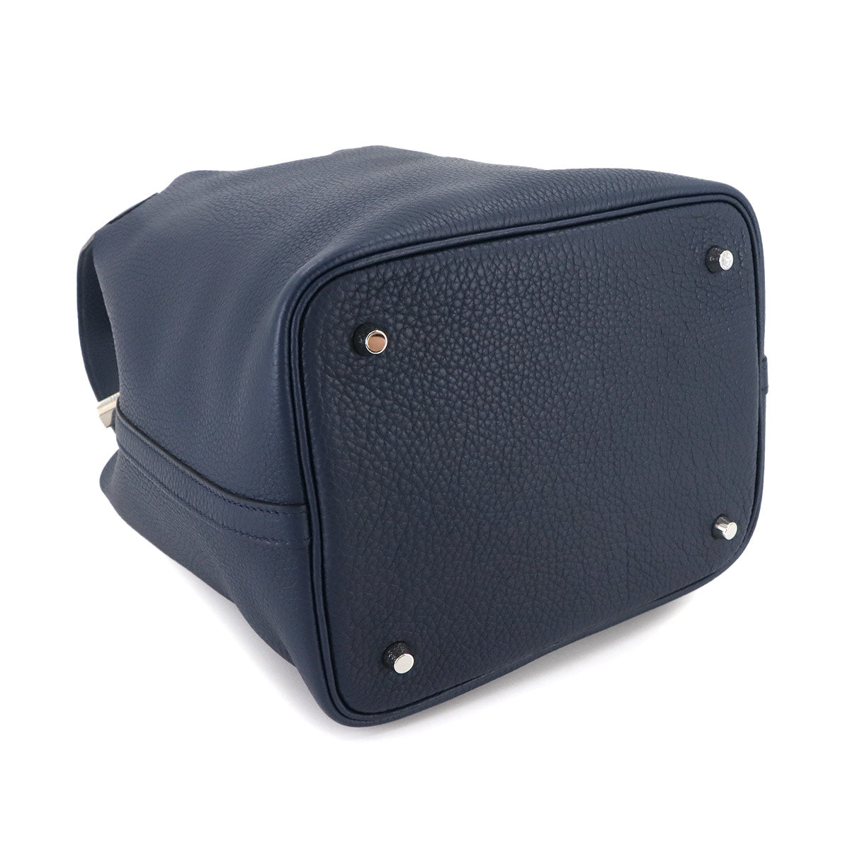 Picotin Lock MM Hand Bag Taurillon Clemence Bleu de Prusse