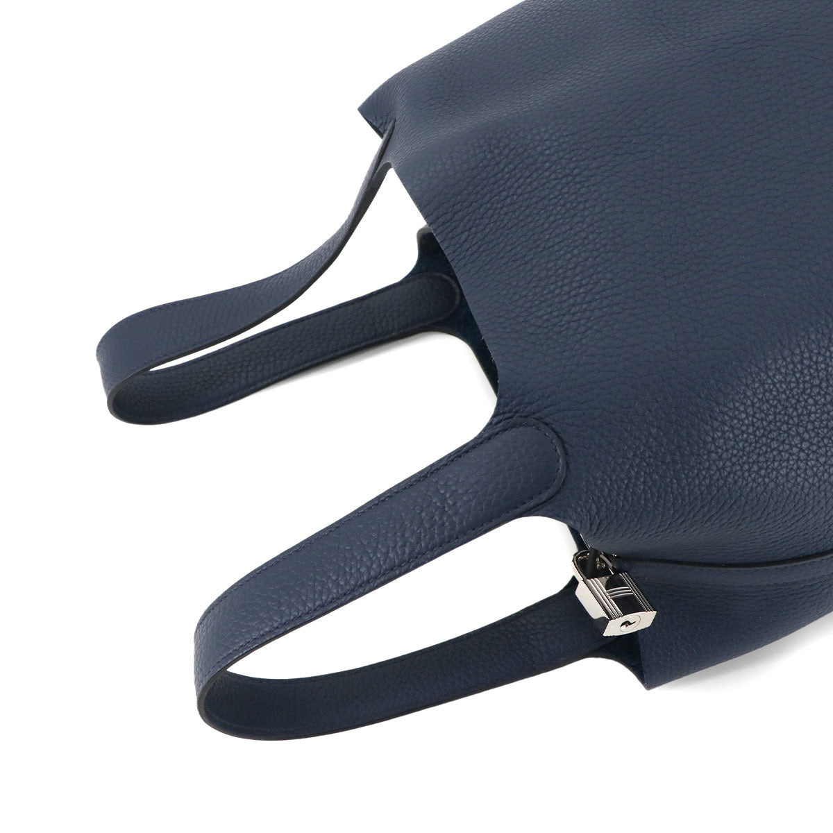 Picotin Lock MM Hand Bag Taurillon Clemence Bleu de Prusse