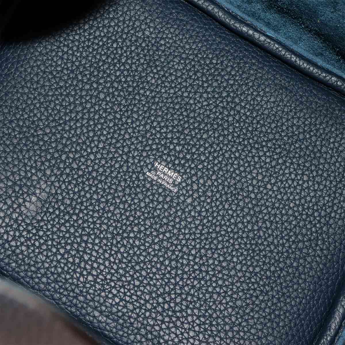 Picotin Lock MM Hand Bag Taurillon Clemence Bleu de Prusse