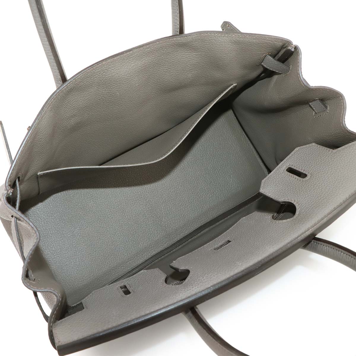 Birkin 30 Veau Togo Etain Hand Bag Grey Purse