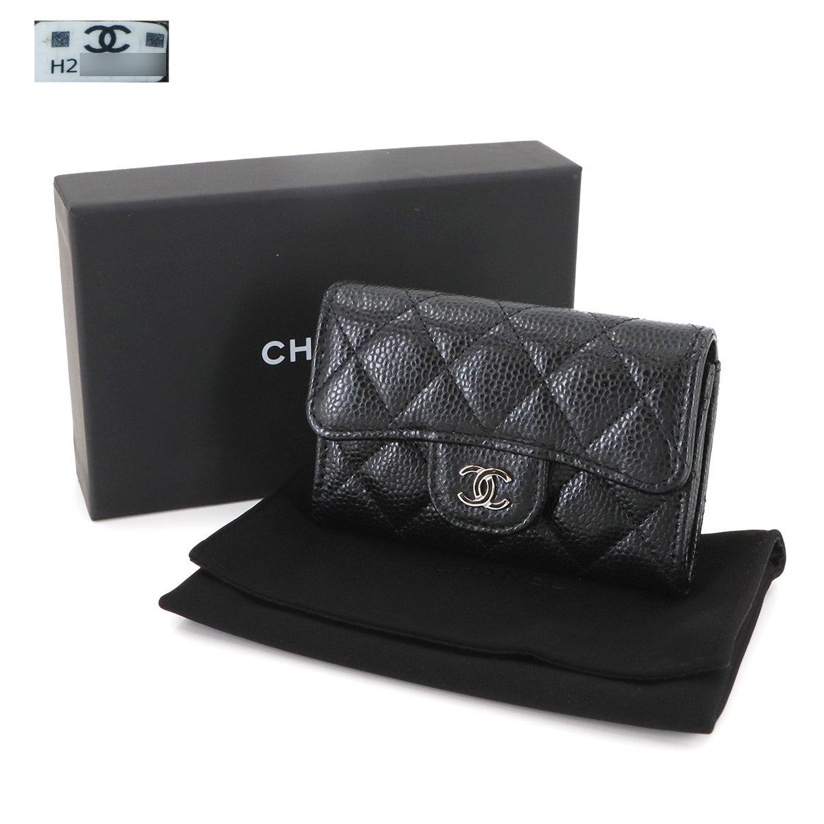 Matelasse Card Case Leather Black AP0214 Accessory
