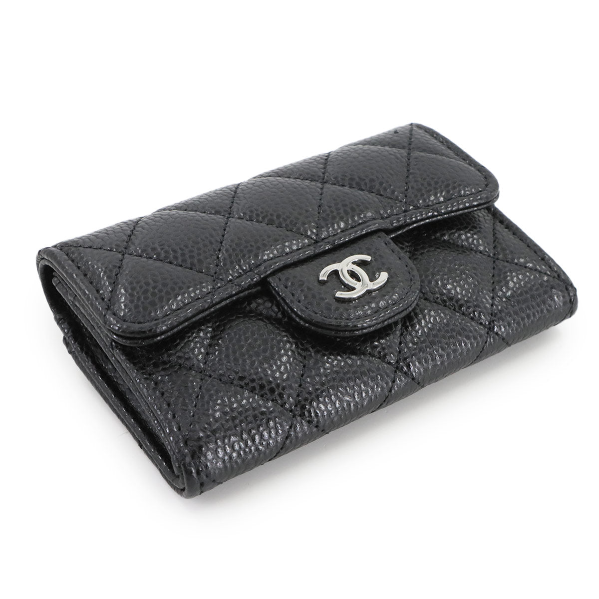 Matelasse Card Case Leather Black AP0214 Accessory