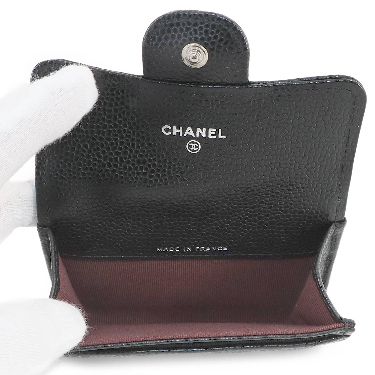 Matelasse Card Case Leather Black AP0214 Accessory
