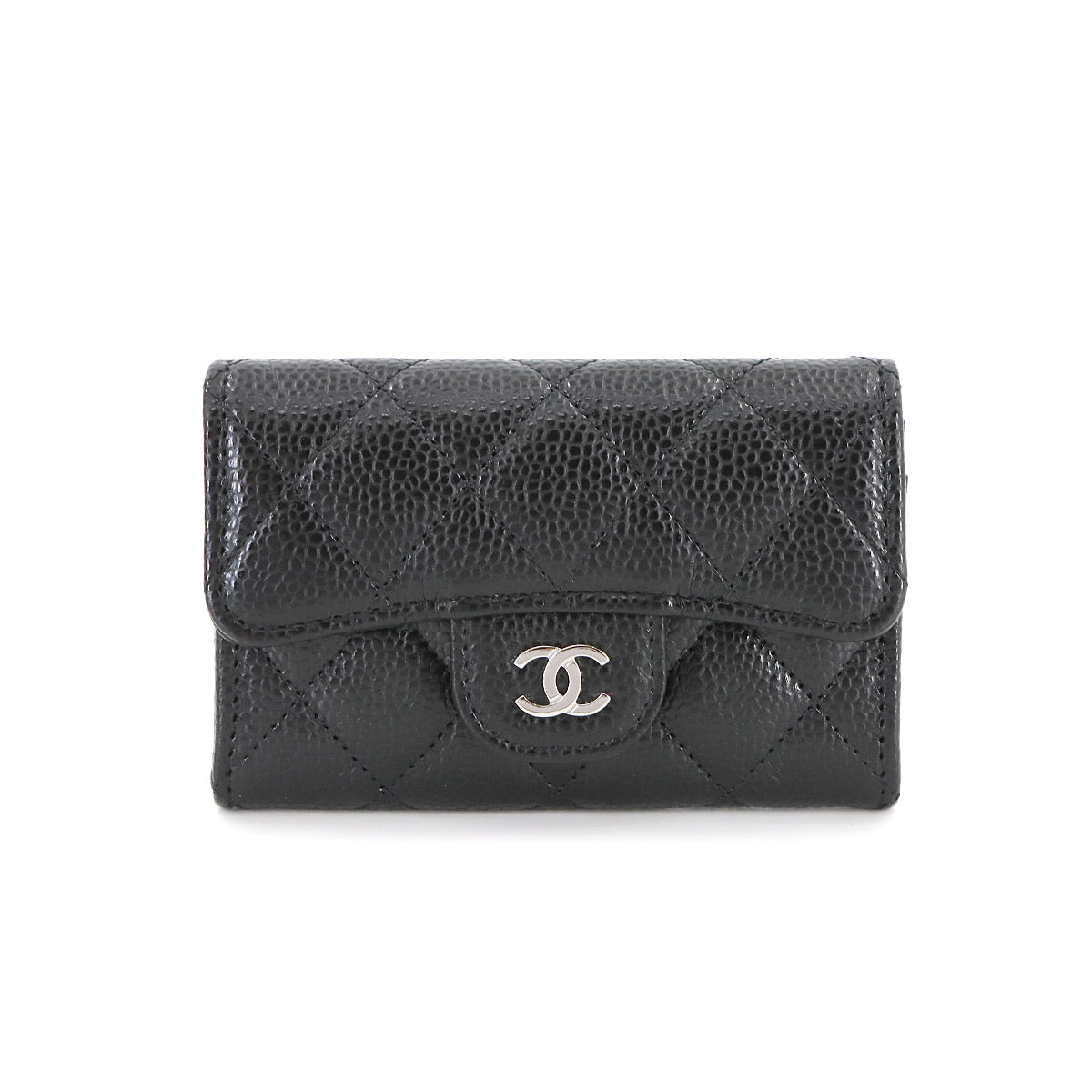 Matelasse Card Case Leather Black AP0214 Accessory