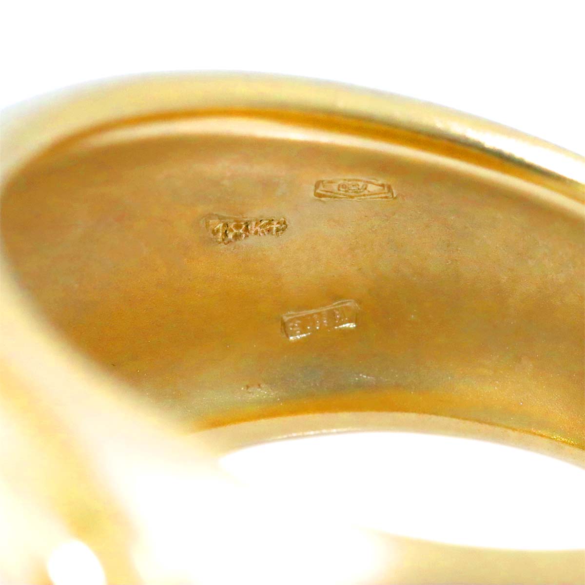 Quartz Ring 18K Yellow Gold 750 Size9(US)
