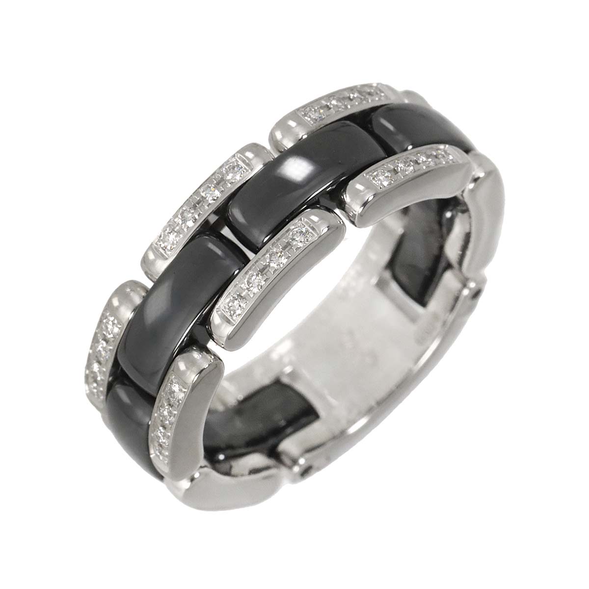 ULTRA MM Diamond Ring Ceramic 18K WG 750 Size55 7.25(US)