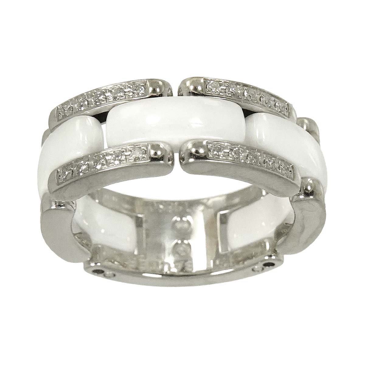 ULTRA MM Diamond Ring Ceramic 18K WG 750 Size51 5.25(US)