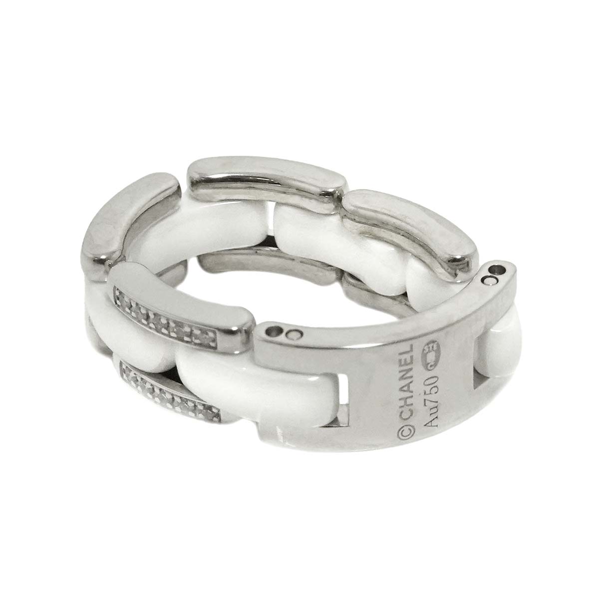 ULTRA MM Diamond Ring Ceramic 18K WG 750 Size51 5.25(US)