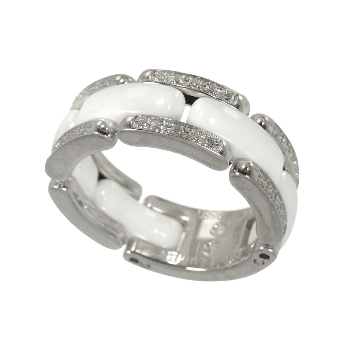 ULTRA MM Diamond Ring Ceramic 18K WG 750 Size51 5.25(US)